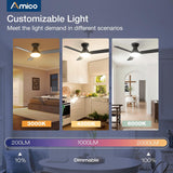 42" Low Profile Ceiling Fan with Light & Remote,2 Pack, Flush Mount, 3 - CCT Dimmable, Reversible–Indoor/Outdoo & Noiseless - 8