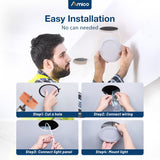 Amico 12 Pack 6 Inch 5CCT Ultra - Thin LED Recessed Ceiling Light with Junction Box, 1050LM Brightness, Dimmable Canless Wafer Downlight, 12W, ETL&FCC - 6