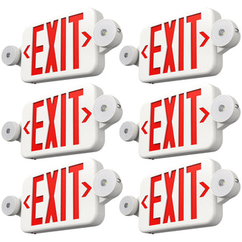Exit Sign with Emergency Lights, Two LED Adjustable Head Emergency Light with Battery, Exit Sign for Business - 12