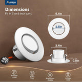 4 Inch Retrofit Eyeball Gimbal Can Lights, Slim Design, Selectable CCT, 900 Lumens - 10