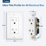 Amico-20A Tamper Resistant Decorator Outlet with Wall Plate & Screws - White-6