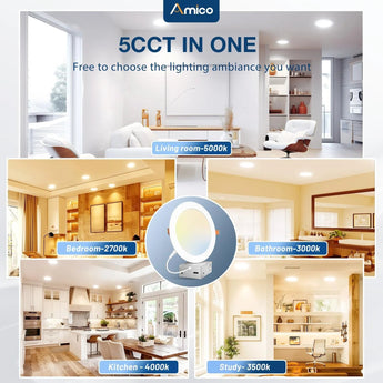 7 Inch Recessed LED Lighting, Slim Design, Selectable CCT, 1300 Lumens - 5