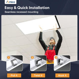 2x4 LED Panel Light, 30W/40W/50W, 6250LM, Selectable Wattage & 3CCT, 0 - 10V Dimmable, Drop Ceiling Light - 5
