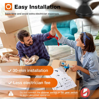 42" Low Profile Ceiling Fan with Light & Remote, Flush Mount, 3CCT Dimmable, Reversible, Quiet - 8
