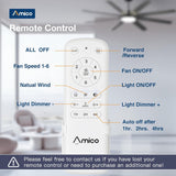 72" Large Ceiling Fan with Light & Remote, 3CCT Dimmable, Quiet – Modern Black, Indoor/Outdoor - 11