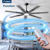 66 inch Ceiling Fans with Lights and Remote, 6 Speed Reversible DC Motor, 3CCT, Dimmable, Quiet, Timer Indoor/Outdoor - 9
