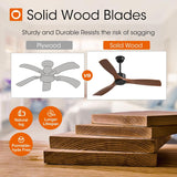 2 Pack 52 inch Ceiling Fan No Light, Black Ceiling Fans with Remote Control, Reversible, 3 Wood Blades, 6 Speeds, Noiseless,without Light for Indoor/Outdoor Use - 10
