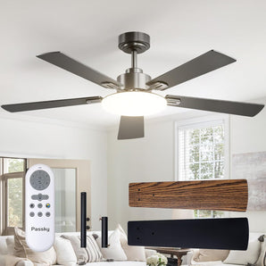 52" Sleek Ceiling Fan with Light, 3CCT Dimmable, Remote, Reversible, Quiet – Bedroom & Living Room - 2