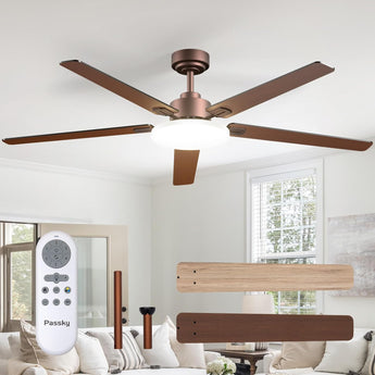 60" Sleek Ceiling Fan with Light, 3CCT Dimmable, Remote, Reversible, Quiet – Bedroom & Living Room - 12