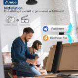 Amico 100 Inch Ceiling Fans Without Lights, Indoor/Outdoor Ceiling Fan with Remote Control, Reversible, 6 Blades, Noiseless, Industrial Black Ceiling Fan No Light for Patio, Porch, Garage, Shop - 7