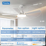 52" Sleek Ceiling Fan with Light, 3CCT Dimmable, Remote, Reversible, Quiet – Bedroom & Living Room - 4