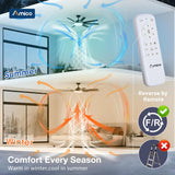 Amico 80" Ceiling Fan with LED Light & Remote – 6 - Speed Quiet Reversible DC Motor, Dimmable, Modern Black for Bedroom, Living Room, Patio - 3