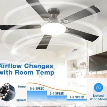 42" Low Profile Ceiling Fan with Light & Remote, Flush Mount, 3CCT Dimmable, Reversible, Quiet, DC Motor - 2