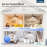 Ceiling Fans with Lights, 42 inch Ceiling Fan with Light and Remote Control, Reversible, 3CCT, Dimmable, Noiseless, Small Ceiling Fan for Bedroom, Farmhouse, Indoor/Outdoor Use - 3