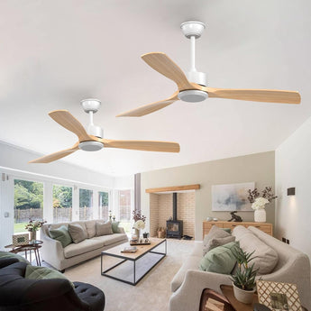 2 Pack 52 inch Ceiling Fan No Light, Black Ceiling Fans with Remote Control, Reversible, 3 Wood Blades, 6 Speeds, Noiseless,without Light for Indoor/Outdoor Use - 3