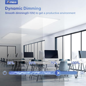 2x4 LED Flat Panel Light, 72W, 9000LM, 5CCT Dimmable Office Drop Ceiling Light, ETL/DLC
