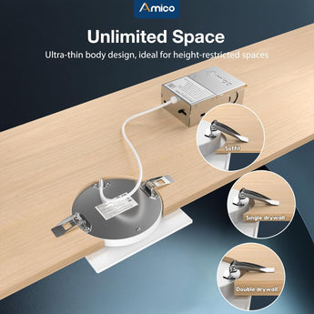 6 Inch Ultra - Thin LED Square Recessed Lighting, Slim Design, 1050 Lumens - 9