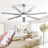 66 inch Ceiling Fans with Lights and Remote, 6 Speed Reversible DC Motor, 3CCT, Dimmable, Quiet, Timer Indoor/Outdoor - 12