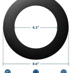 Goof Ring for 6 Inch Recessed Lights, Can Light Trim Ring Cover, 8.6" Outer Diameter, 6.2" Inner Diameter New - 2