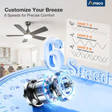 Ceiling Fans with Lights, 42 inch Ceiling Fan with Light and Remote Control, Reversible, 3CCT, Dimmable, Noiseless, Small Ceiling Fan for Bedroom, Farmhouse, Indoor/Outdoor Use - 9
