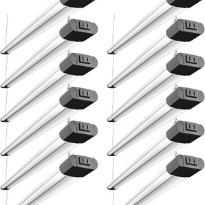 4FT Linkable LED Shop Light with Reflector, 4400LM, 6500K, 40W (250W), Surface & Suspension, Garage, Black - 1