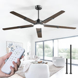 62 Inch Ceiling Fans with Lights and Remote, Indoor/Outdoor Ceiling Fan with 6 Speed, Reversible DC Motor, 3CCT, Dimmable, Noiseless modern Black /Walnut - 10