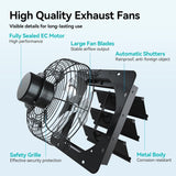 Amico-Shutter Exhaust Fan Wall Mounted with EC Motors and Remote Control, Timer, 8 Speeds, 850CFM, Low Noise, Easy to Install, Plug in Ventilation Fan for Garages, Shops, Greenhouse, Attic-5