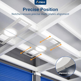 26 Inch New Construction Mounting Plate, Round Hole 3/4/6 Inch, Flat Galvanized Steel Rough - in Wafer Light Bracket, for LED Recessed Lighting Housing - 4