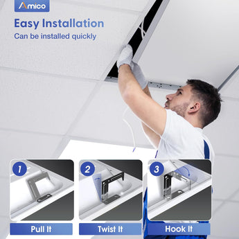 2x4 LED Flat Panel Light, 72W, 9000LM, 5CCT Dimmable Office Drop Ceiling Light, ETL/DLC - 4