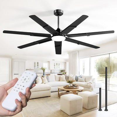 66 inch Ceiling Fans with Lights and Remote, 6 Speed Reversible DC Motor, 3CCT, Dimmable, Quiet, Timer Indoor/Outdoor - 1