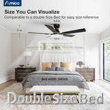 Amico 52'' Smart RGB Ceiling Fan with Light, Flush Mount, Reversible DC Motor, 3CCT Dimmable Light, 6 Speeds, Remote/APP/Alexa Control, Noiseless for Bedroom Living Room, Black - 2
