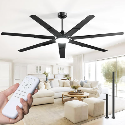 Amico 74 inch Ceiling Fans with Light and Remote, 6 Speed Reversible DC Motor, 3CCT, Dimmable, Quiet, Timer, Large Modern Ceiling Fan for Living room, Indoor/Outdoor - 1