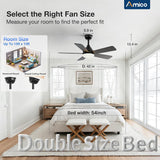 Ceiling Fans with Lights, 42 inch Ceiling Fan with Light and Remote Control, Reversible, 3CCT, Dimmable, Noiseless, Small Ceiling Fan for Bedroom, Farmhouse, Indoor/Outdoor Use - 2
