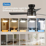 42" Low Profile Ceiling Fan with Light, Remote & Pull Chain, Flush Mount, 5CCT Dimmable, Reversible, Quiet - 7