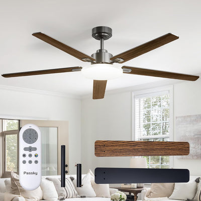 60" Sleek Ceiling Fan with Light, 3CCT Dimmable, Remote, Reversible, Quiet – Bedroom & Living Room - 1