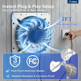 Amico Shutter Exhaust Fan with Remote, 9-Speed Energy Efficient & Quiet 13W DC Motor 1000 CFM Wall Mount Ventilation Fan for Garage,Greenhouse,Attic & Chicken Coop,Plug & Play,8-Hour Timer,FCC-2
