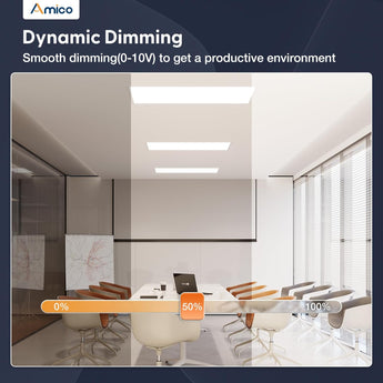 2x4 LED Panel Light, 30W/40W/50W, 6250LM, Selectable Wattage & 3CCT, 0 - 10V Dimmable, Drop Ceiling Light - 3