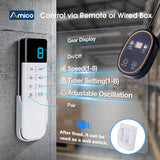 Industrial Wall Mount Fan with Remote Control, High Velocity Oscillating Wall Mounted Fan, DC Motor Commercial Shop Fan for Garage, Workshop, Gym, Patio, Indoor/Outdoor - 3
