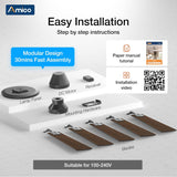52" Flush Mount Smart Ceiling Fan with Light, Amico Reversible DC Motor, 3CCT Dimmable, 6 Speeds, Remote/APP/Alexa Control, Noiseless Black - 2
