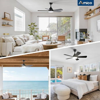 Ceiling Fans with Lights, 42 inch Ceiling Fan with Light and Remote Control, Reversible, 3CCT, Dimmable, Noiseless, Small Ceiling Fan for Bedroom, Farmhouse, Indoor/Outdoor Use - 5