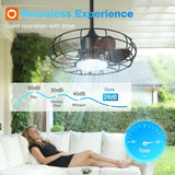 20 Inch Outdoor Ceiling Fan with Light for Patio, IP65 Waterproof Plug in Caged Hanging Fan, Remote Control, 3 CCT, 6 Speeds Reversible Outdoor Fan for Gazebo, Pergola, Porch - 3