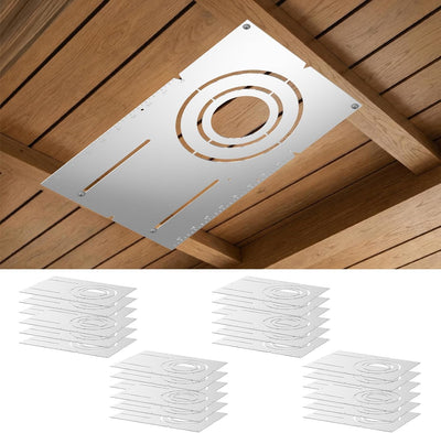 13 Inch New Construction Mounting Plate, Round Hole 3/4/6 Inch, Flat Galvanized Steel Rough - in Wafer Light Bracket, for LED Recessed Lighting Housing - 1