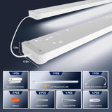 4FT LED Wraparound Light, 3CCT Selectable, 50W 5500LM, Flush Mount, White - 6