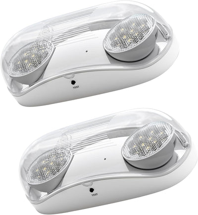 Emergency Lights for Business, with Battery Backup, Hard Wired, UL 924 Certified, AC 120/277V, Two Head Adjustable LED Emergency Lighting, 260 Lumens - 1