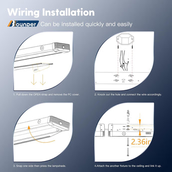 4FT LED Wraparound Light, 3CCT Selectable, 50W 5500LM, Flush Mount, White - 5