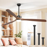 80 inch Ceiling Fans with Lights and Remote Control, Reversible, 3 Wood Blades, 6 Speeds, 3CCT Dimmable, Noiseless, Indoor/Outdoor Black Walnut Ceiling Fan for Bedroom Living Room Gazebo Patio - 4