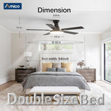 52" Flush Mount Smart Ceiling Fan with Light, Amico Reversible DC Motor, 3CCT Dimmable, 6 Speeds, Remote/APP/Alexa Control, Noiseless Black - 7