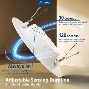 5/6 Inch Motion Sensor Recessed LED Lighting, Selectable CCT, 950 Lumens - 8