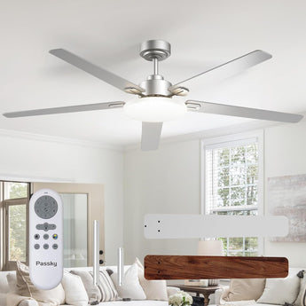 60" Sleek Ceiling Fan with Light, 3CCT Dimmable, Remote, Reversible, Quiet – Bedroom & Living Room - 11