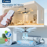 62 Inch Ceiling Fans with Lights and Remote, Indoor/Outdoor Ceiling Fan with 6 Speed, Reversible DC Motor, 3CCT, Dimmable, Noiseless modern Black /Walnut - 8